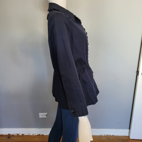 Kate Spade Broome Street Ruffle Military Jacket, VGUC, Size XS FITS VERY BIG - Picture 4 of 11